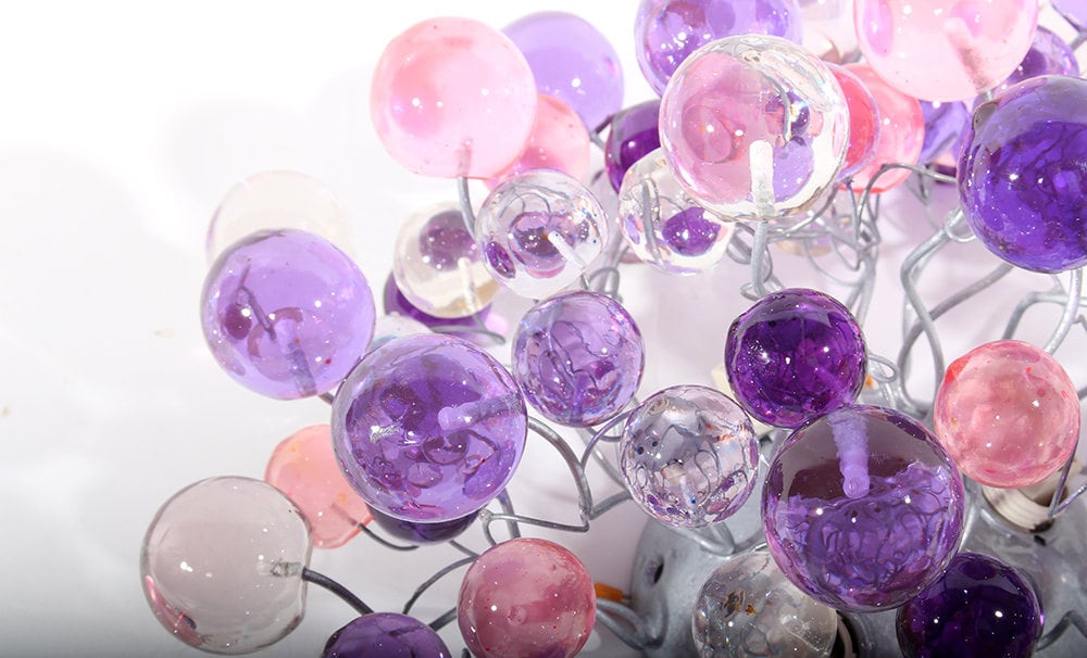 Flush mount Ceiling light, Ceiling mount light with purple and pink bubbles for children room, hall entrance or room.purple color lighting