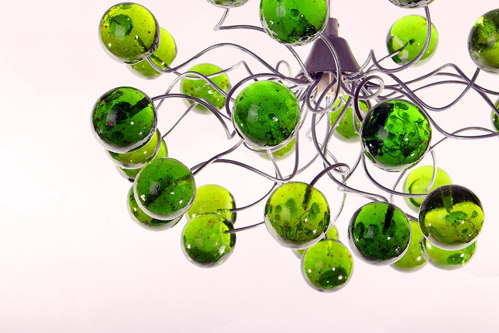 Green Ceiling light, pendant light with Green transparent bubbles, for girls or boy bedroom .