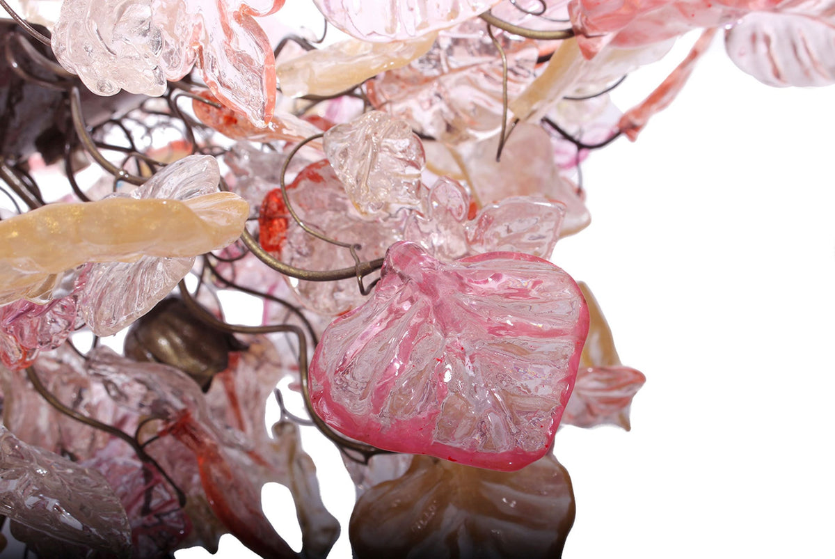 Modern Rose Gold Flower Chandelier: Resin Leaf Hanging Ceiling Light