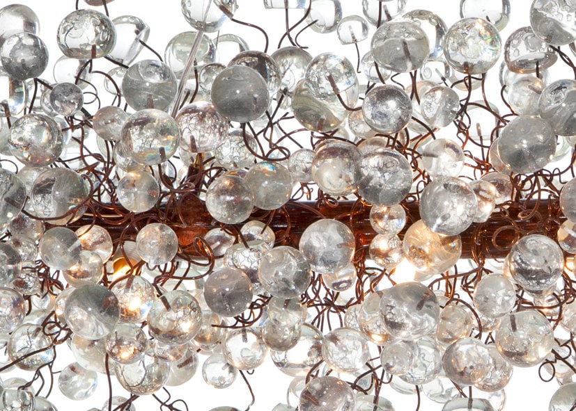 Elegant Bubble Chandelier: Cloudy Resin Ball Ceiling Light