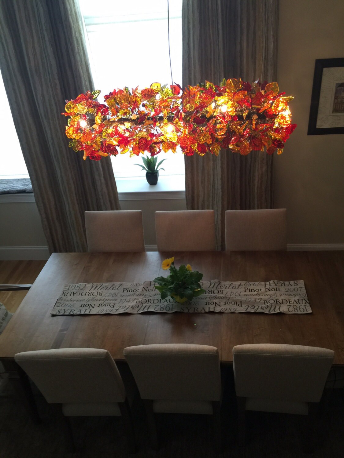 Cloud Shape Resin Chandelier: Warm Flower and Leaf Ceiling Light Fixture