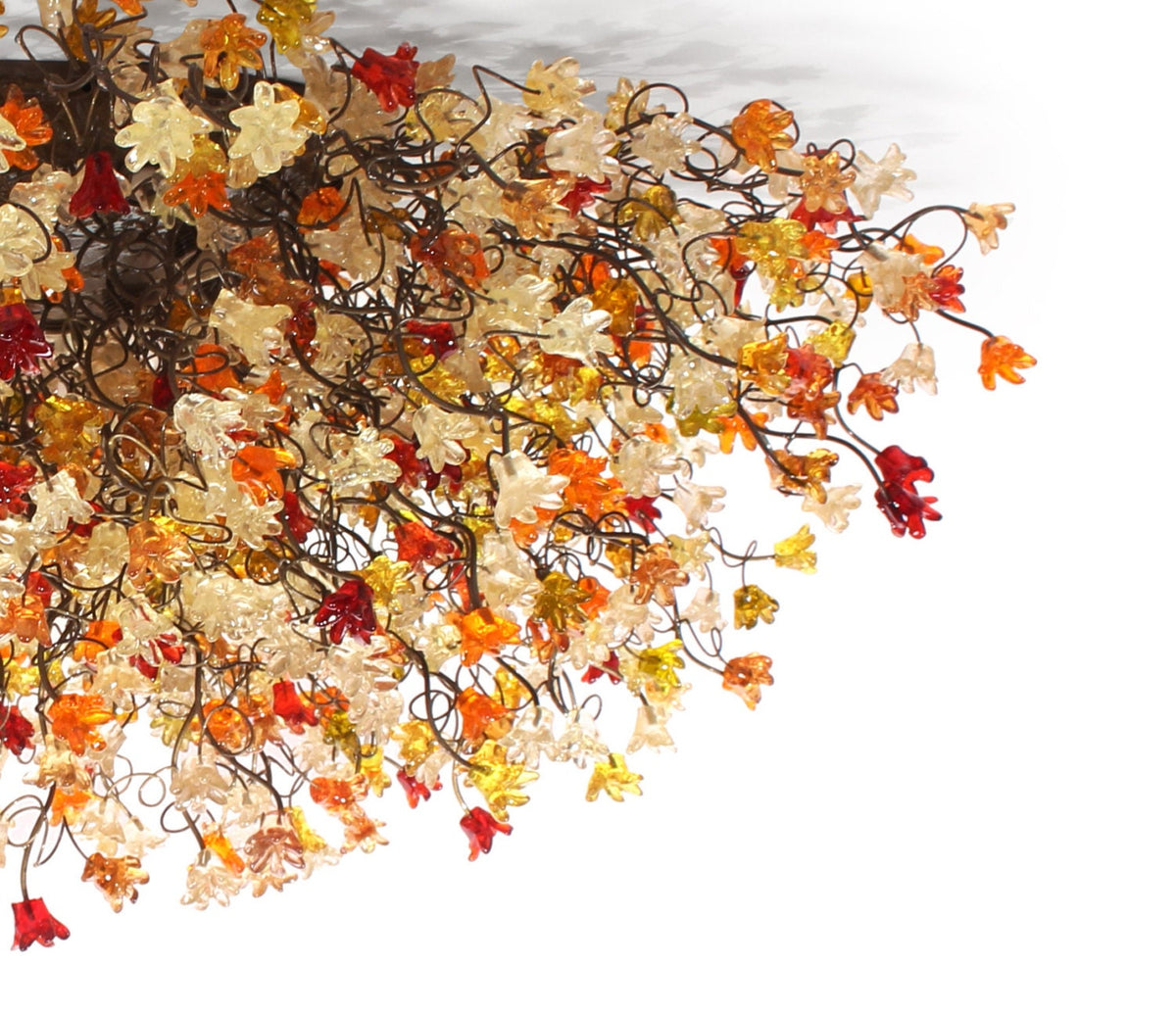 Flush mount elegant ceiling light with warm color flowers for kitchen, living room or Dining Room.