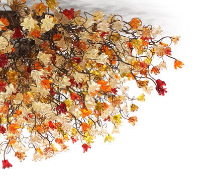 Flush mount elegant ceiling light with warm color flowers for kitchen, living room or Dining Room.
