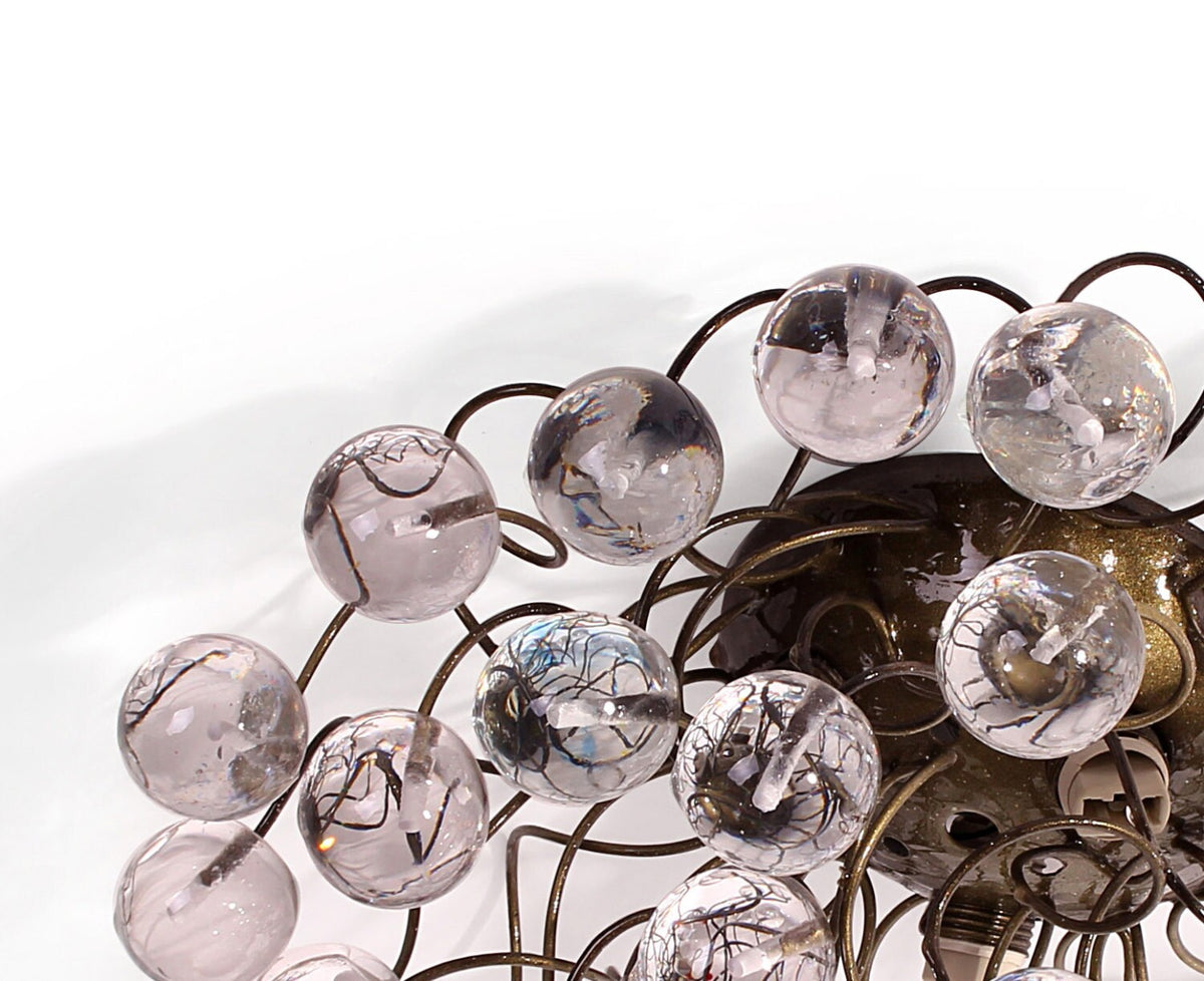 Ceiling mount light with Clear Transparent bubbles for bathroom, hall entrance or room.