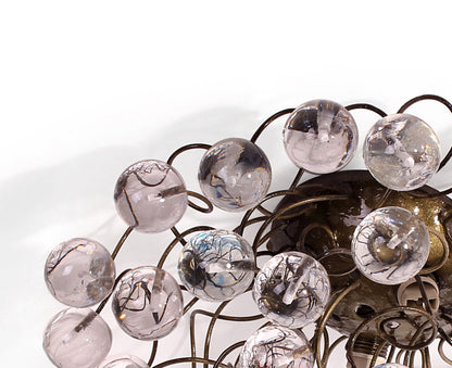 Ceiling mount light with Clear Transparent bubbles for bathroom, hall entrance or room.