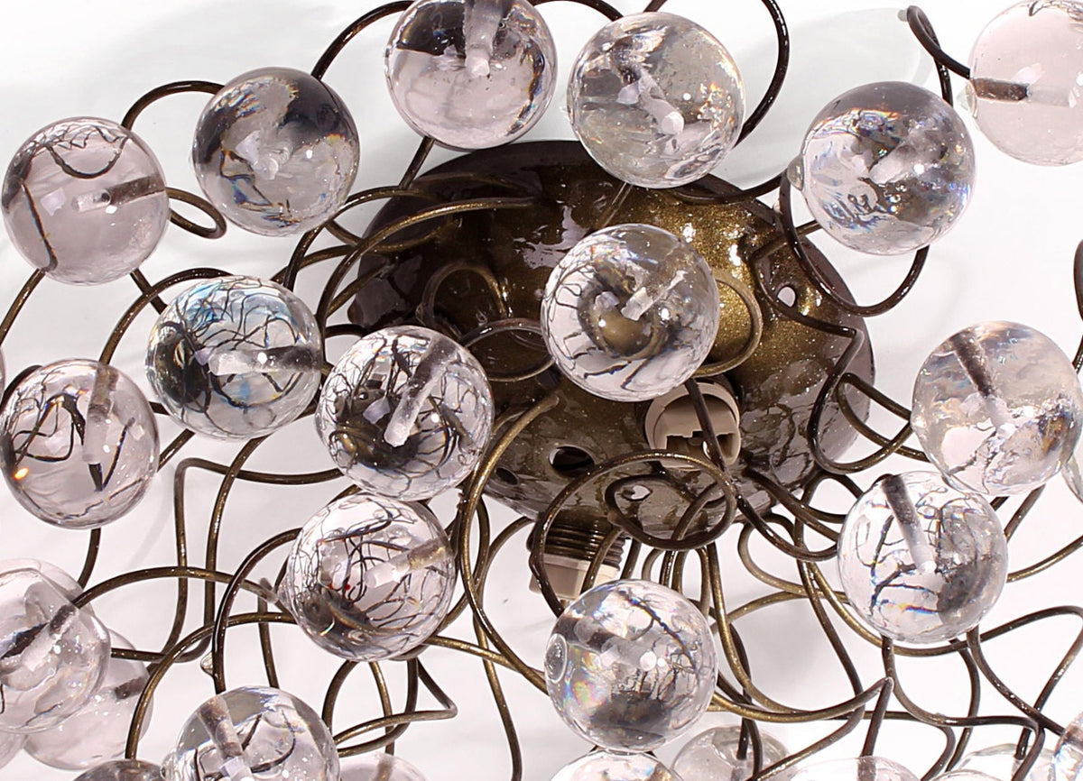 Ceiling mount light with Clear Transparent bubbles for bathroom, hall entrance or room.