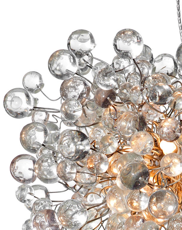 Modern Hanging chandeliers with Clear bubbles for Dining Room