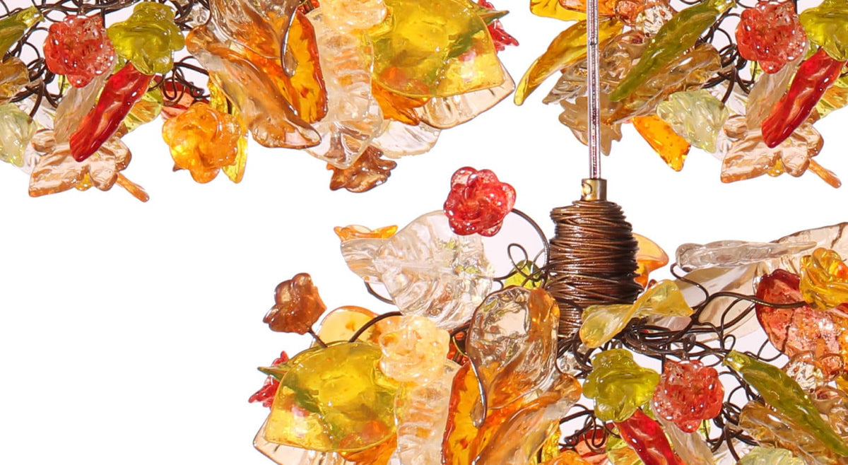 Pendant Chandelier multi pendants ceiling light with flowers and leaves for Kitchen Island,Dining Room, bar light