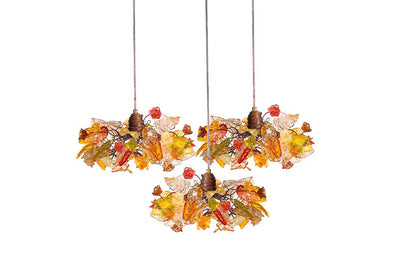 Pendant Chandelier multi pendants ceiling light with flowers and leaves for Kitchen Island,Dining Room, bar light