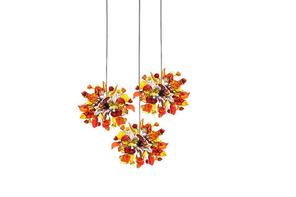 Warm Floral Resin Multi Pendant Light: Kitchen Island Dining Room Bronze Chandelier