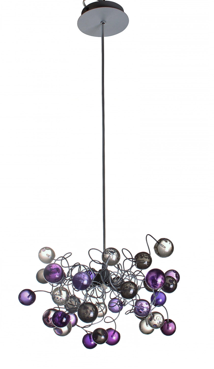 Ceiling Lamp bubbles with Purple, Gray and clear color bubbles for children room, hall, bathroom.