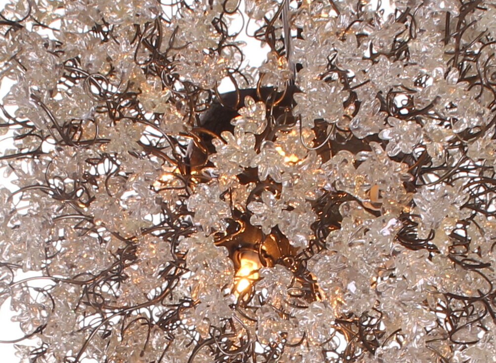 Hanging chandeliers with Clear jumping flowers for Dining Room , living room, office or bedroom.