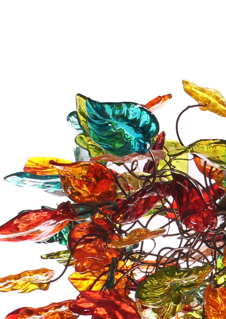 Colorful Resin Flower and Leaves Chandelier: Large Statement Hanging Light Decor