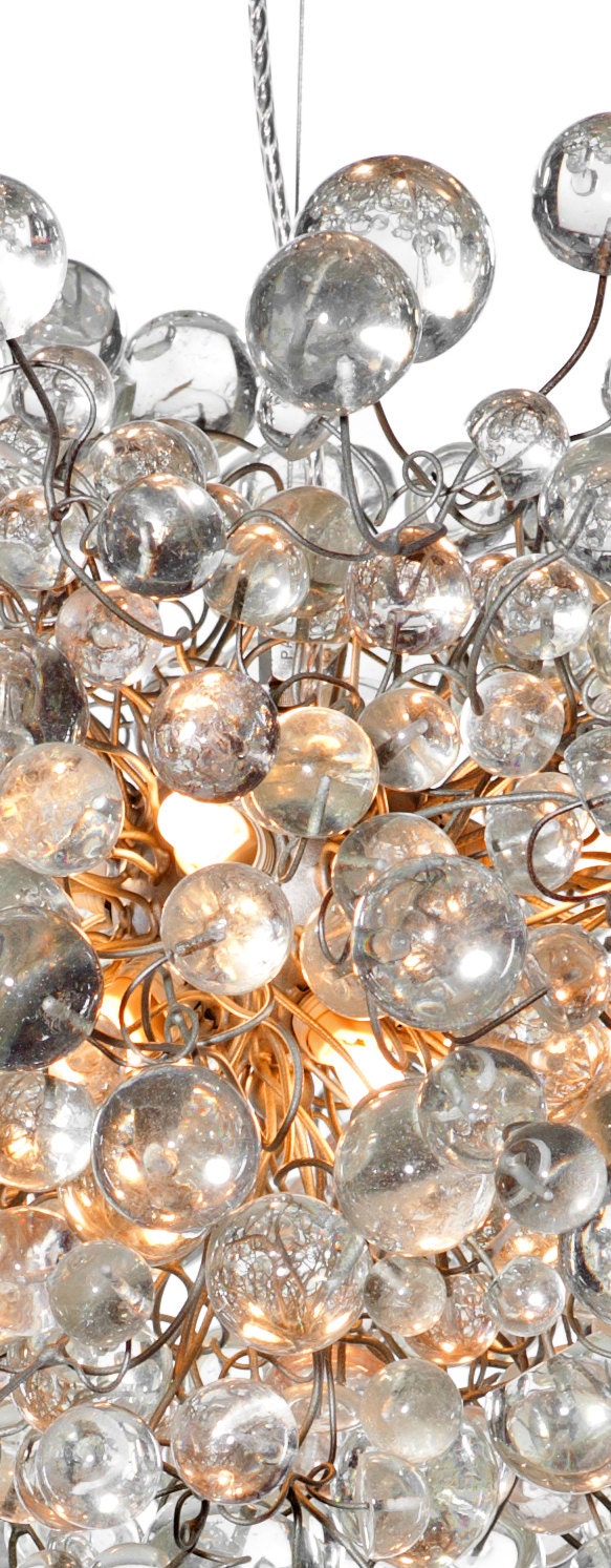 Modern Hanging chandeliers with Clear bubbles for Dining Room