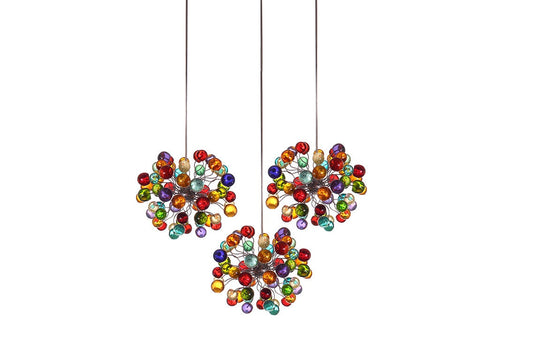 Multi Hanging Pendants Light, ceiling lighting with multicolored bubbles for Kitchen Island, Dining Room or living room.