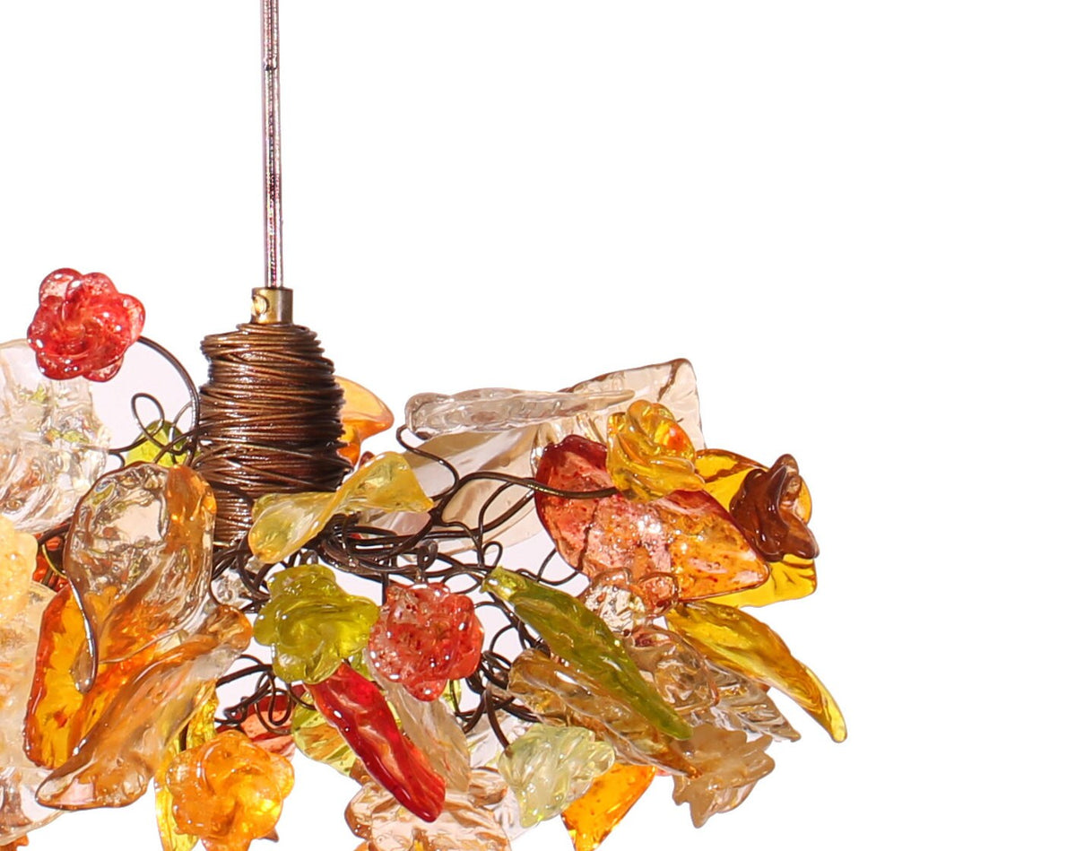 Pendant Chandelier multi pendants ceiling light with flowers and leaves for Kitchen Island,Dining Room, bar light