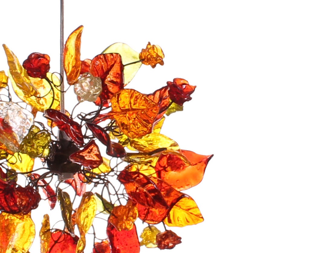 Warm Floral Resin Multi Pendant Light: Kitchen Island Dining Room Bronze Chandelier