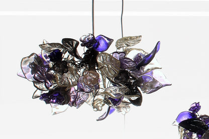 Island falls, Pendant Chandelier ceiling lighting, Ceiling light flowers and leaves round shape for Kitchen Island Dining Room.
