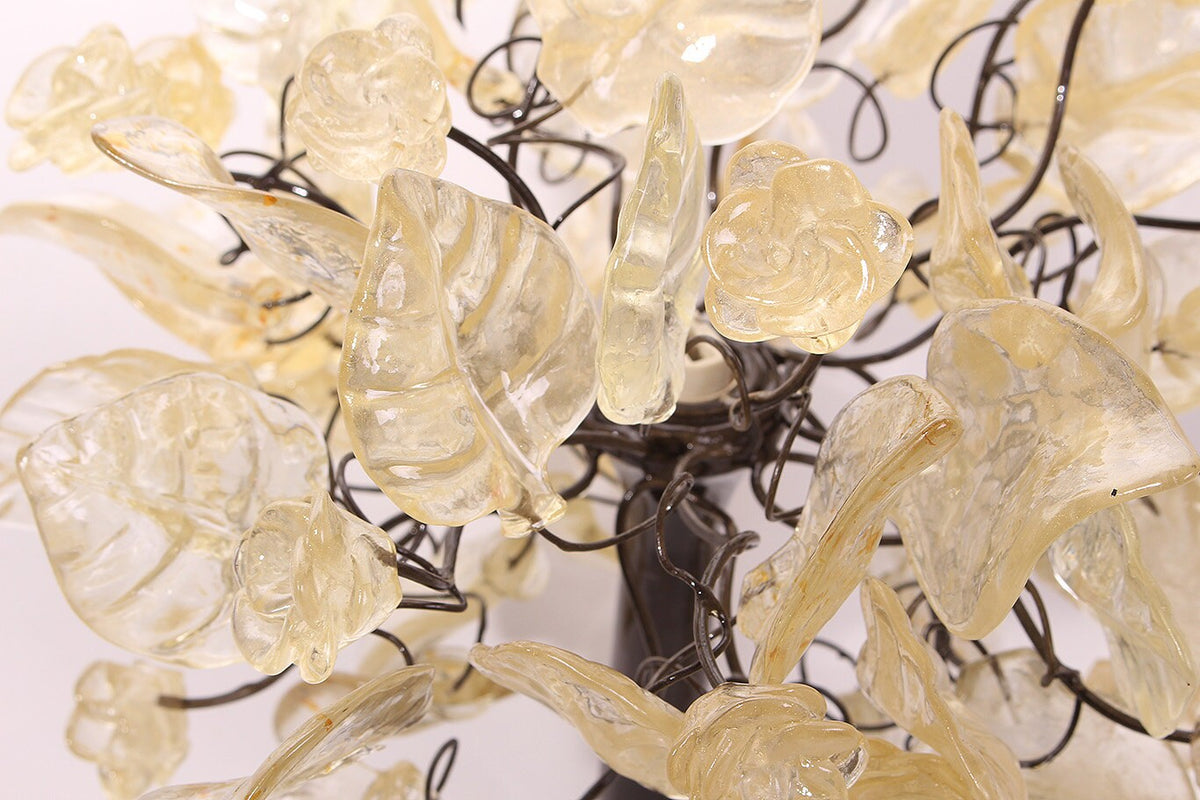 Petite clear and gold flowers and leaves Bedside Desk Lamp