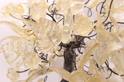 Petite clear and gold flowers and leaves Bedside Desk Lamp
