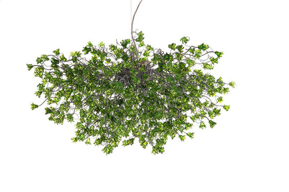 Modern Resin Flower Chandelier with Green Blossoms | Unique Hanging Pendant Light Fixture for Dining Room and Living Room décor