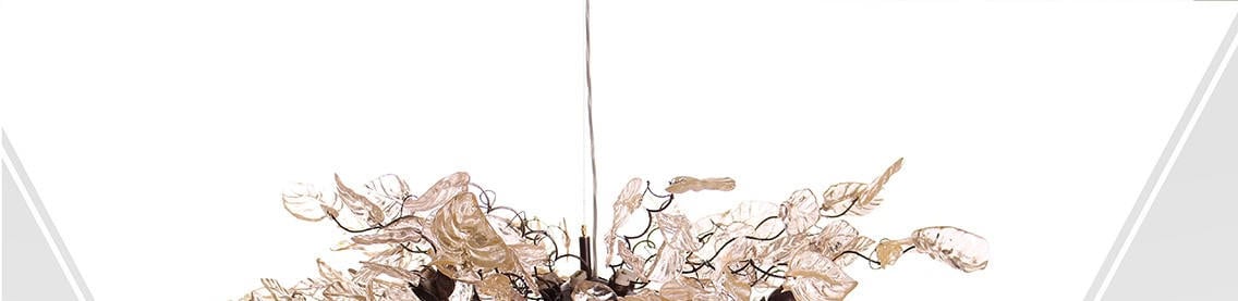 Hanging Ciling Light, Hanging Chandeliers with Gold leaves and flowers for Dining table or living room