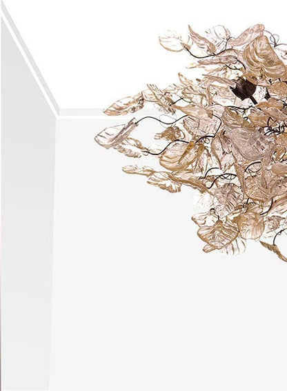 Hanging Ciling Light, Hanging Chandeliers with Gold leaves and flowers for Dining table or living room