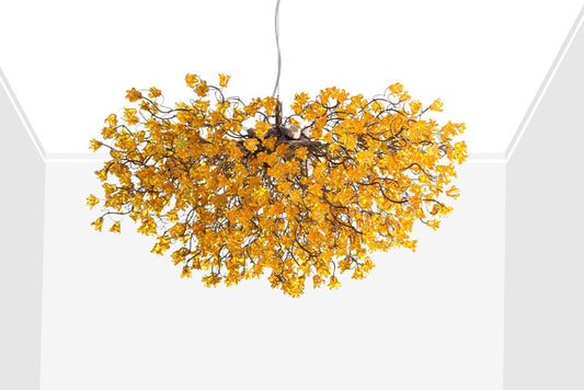 Chandelier with yellow flowers for Dining Room, living room