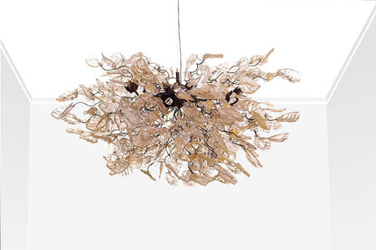 Hanging Ciling Light, Hanging Chandeliers with Gold leaves and flowers for Dining table or living room