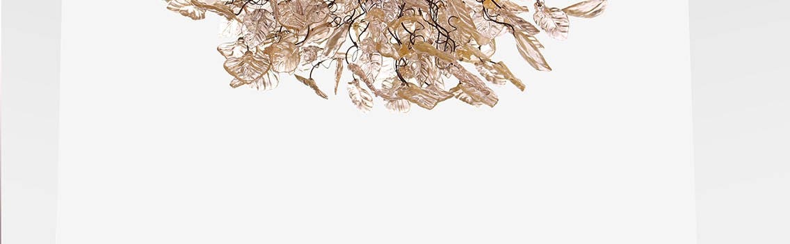 Hanging Ciling Light, Hanging Chandeliers with Gold leaves and flowers for Dining table or living room