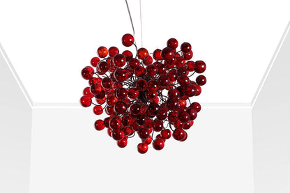 Red Ceiling Lamp, Hanging light with red bubbles for Dining table, bedroom, children room.modern and unique hand made light fixture