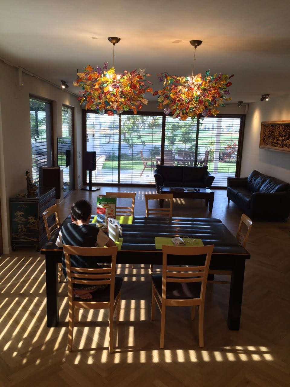 Lighting Colorful flowers and leaves Hanging Chandeliers for Dining Room