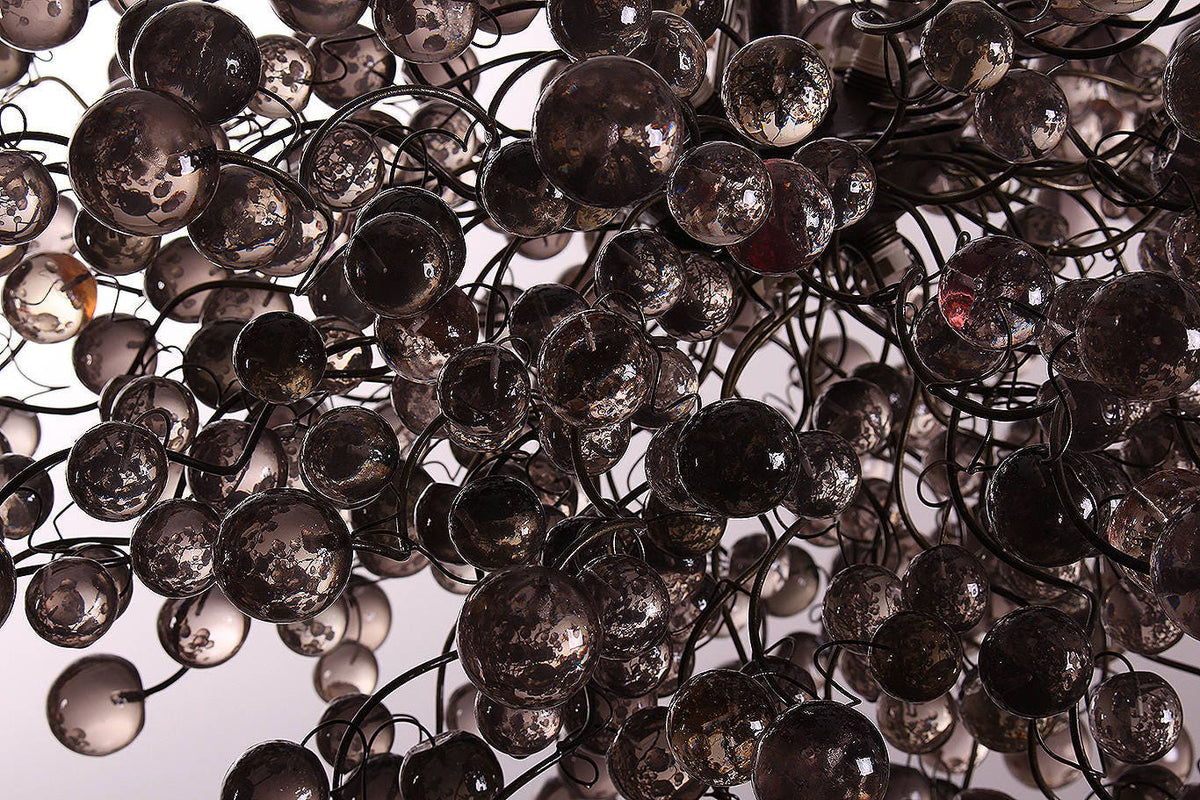 Modern Hanging chandeliers with Gray bubbles, globe lighting - light fixture for Dining Room