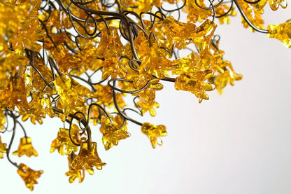Chandelier with yellow flowers for Dining Room, living room