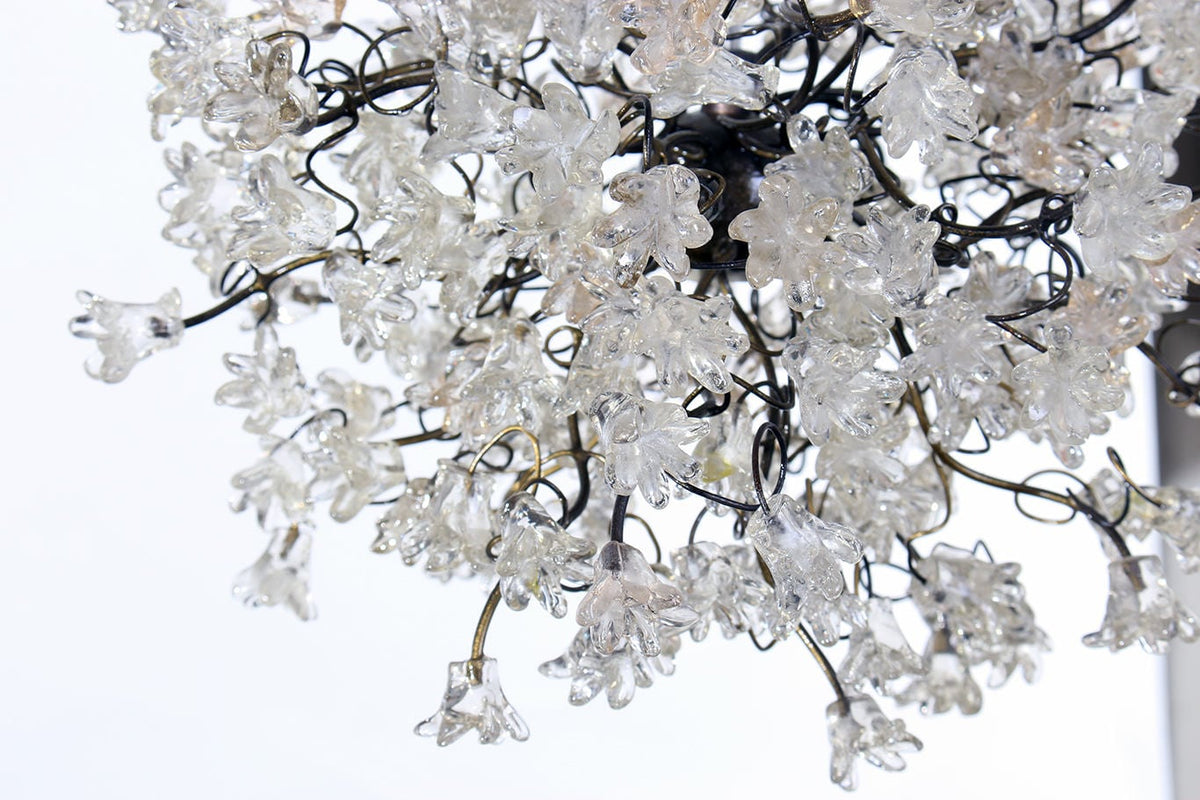 Clear Pendant Light, light fixture with Transparent flowers Pendant Lighting ,bedside lamp.