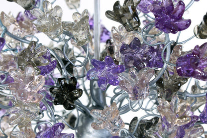 Hanging pendants light with purple and gray flowers for bedroom, bathroom, toilette or kitchen island .