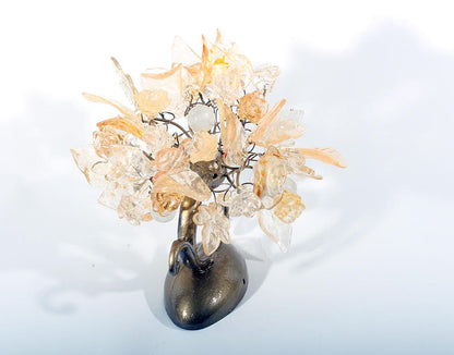 Floral Wall Sconce: Cream & Gold Resin Flowers, Brass Accent