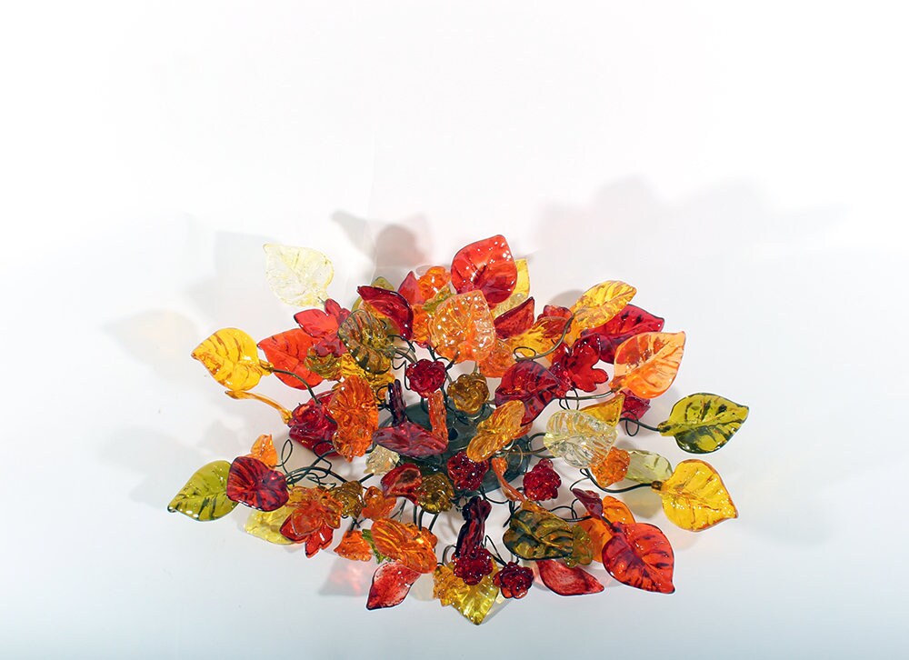 Wall Sconce lighting with Warm color flowers and leaves for hall living room, toilet over a mirror
