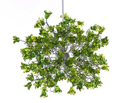 Green Pendant Light, Hanging pendant lighting with Green jumping flowers