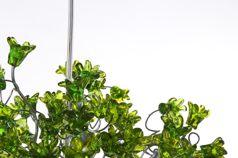 Green Pendant Light, Hanging pendant lighting with Green jumping flowers