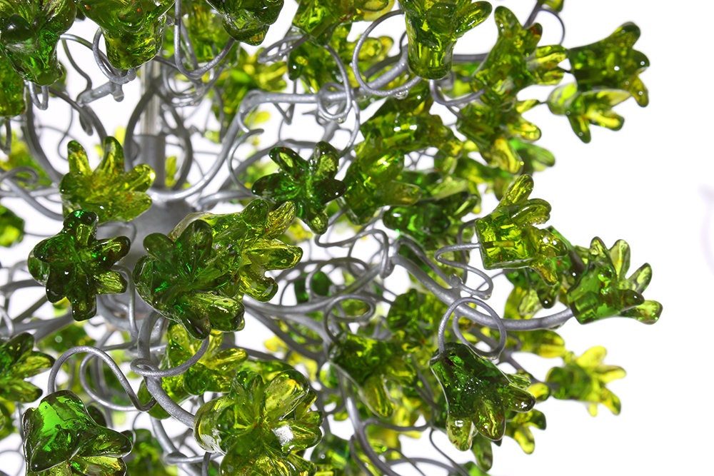 Green Pendant Light, Hanging pendant lighting with Green jumping flowers