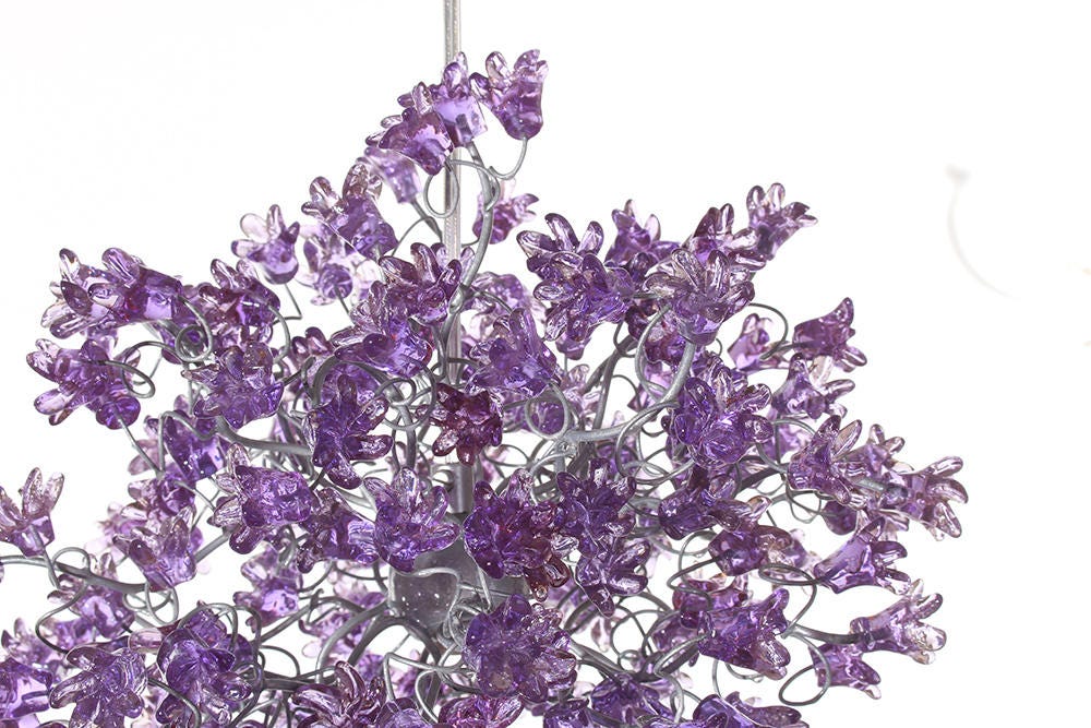 Hanging Pendant light with Violet jumping flowers for hall, bedroom,a unique pendant light