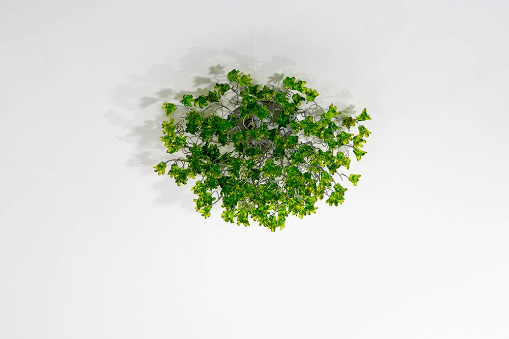 Flush mount lighting, ceiling mount light fixture with Green jumping flowers , elegant sconces for ceiling or wall