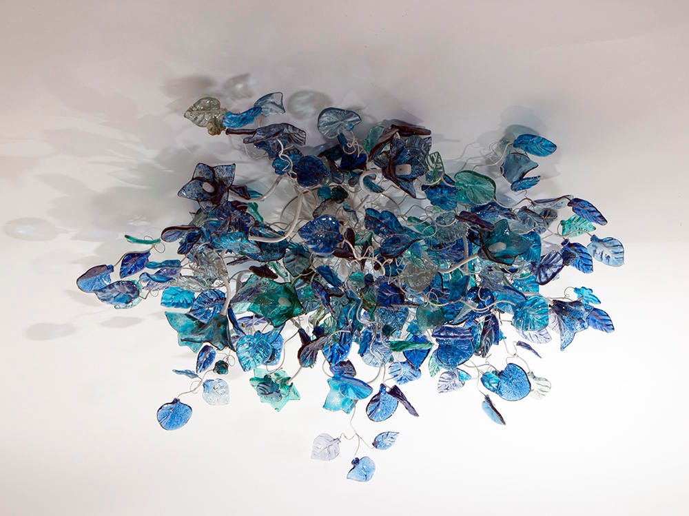 Large Flush Mount Ceiling Light, blue ceiling light, unique ceiling mount light for kitchen, living room or table Dining.