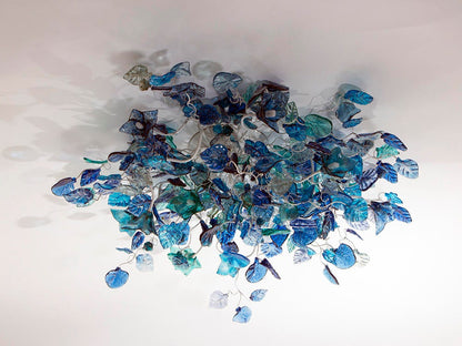 Large Flush Mount Ceiling Light, blue ceiling light, unique ceiling mount light for kitchen, living room or table Dining.