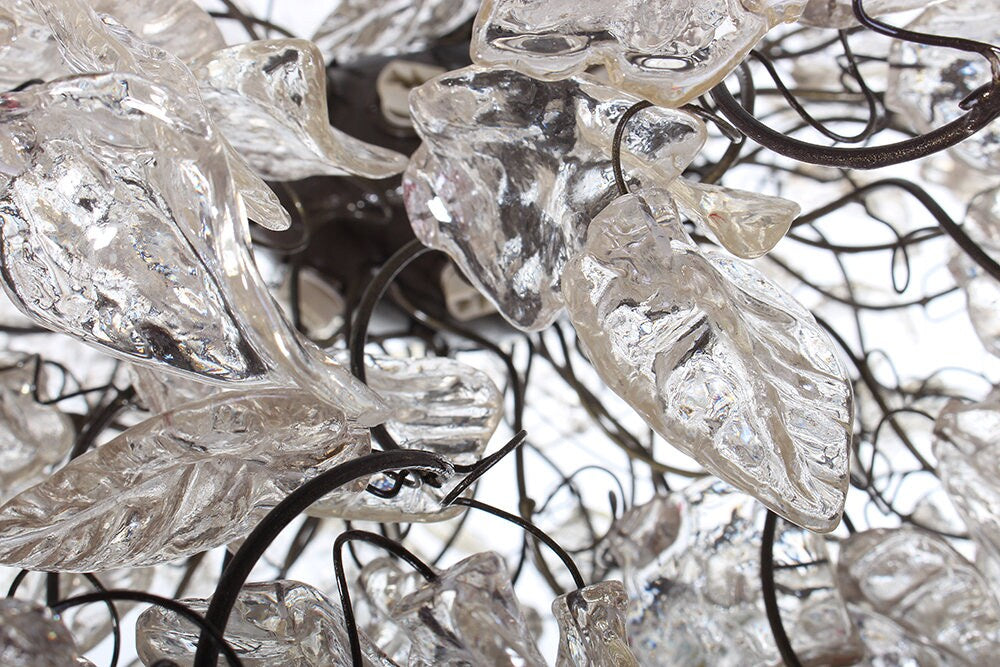 Clear Resin Flower Chandelier: Elegant Dining Room Lighting