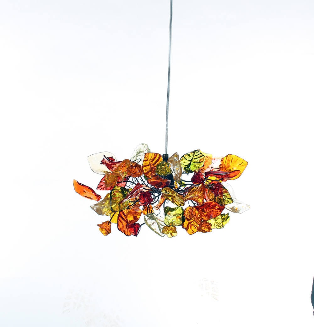 Ceiling pendant light with warm color flowers and leaves for living rooms, Kitchen island, bedroom.