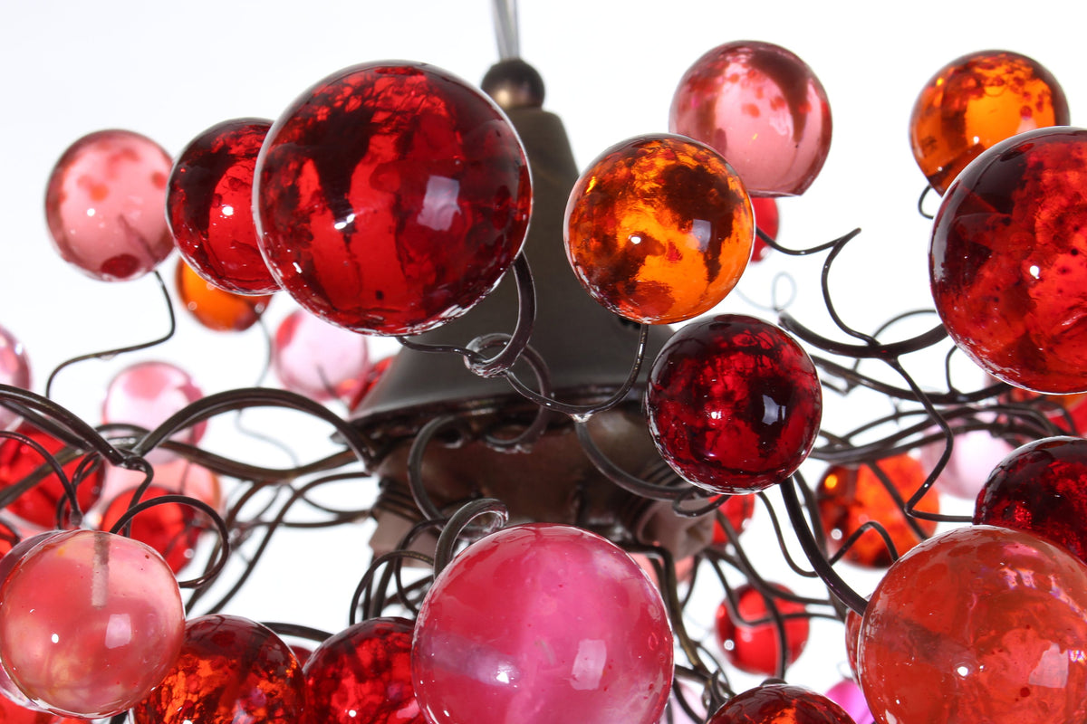 Bubbles light fixtures, red and pink bubbles hanging lamp for children room or dining room.