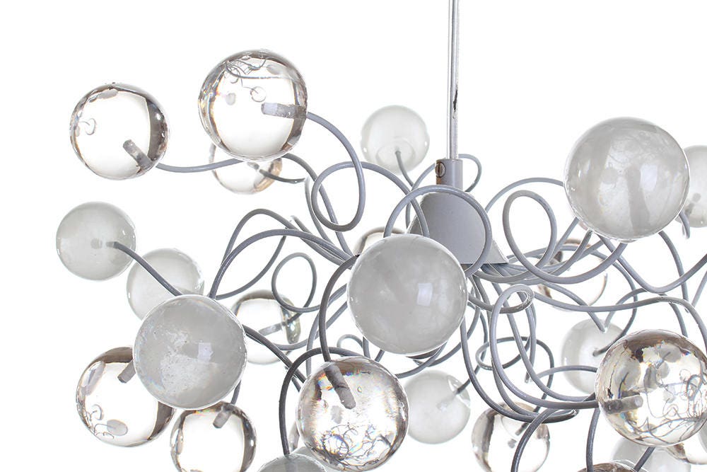 Ceiling Pendant light, island lighting with bubbles white and clear transparent bubbles