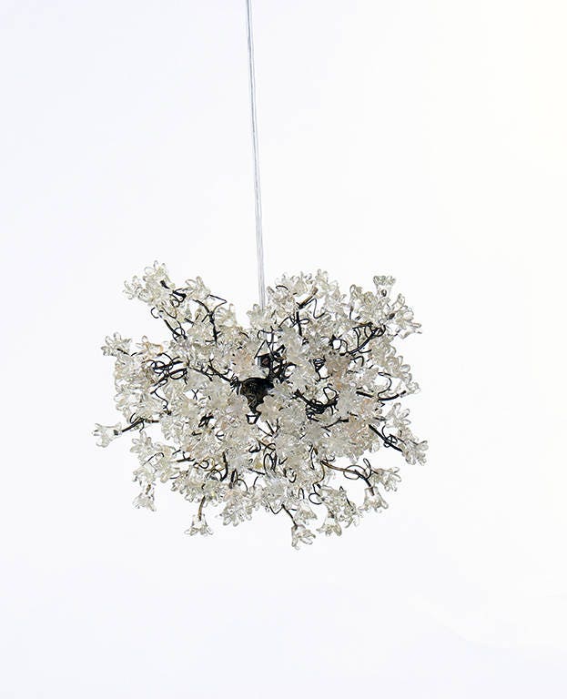 Clear Pendant Light, light fixture with Transparent flowers Pendant Lighting ,bedside lamp.